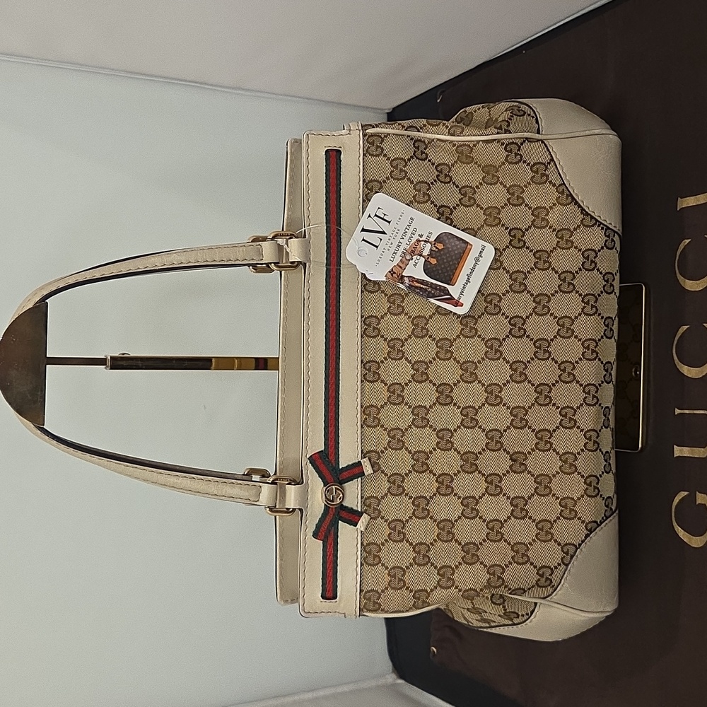 GUCCI vintage 2009 Web Bow Tote, ltd production, excellent collectable condition - Picture 7 of 17